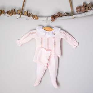 Polaina rosa bebe detalle cuello