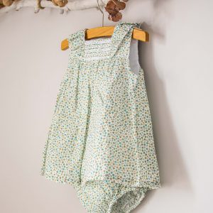 Vestido verde liberty niña
